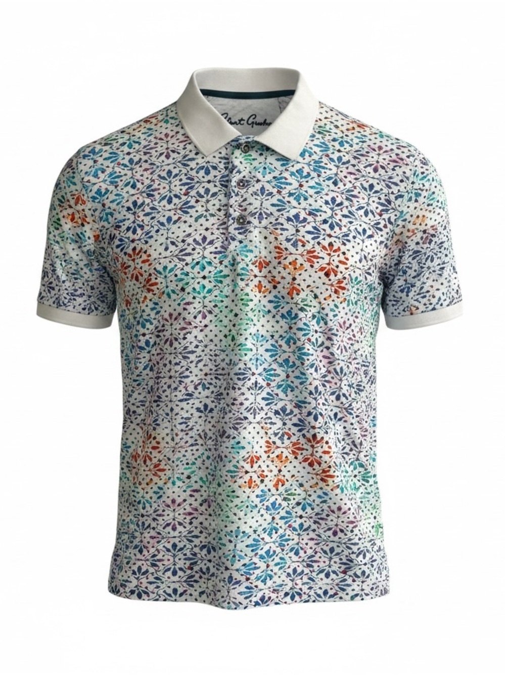 Robert Graham Colorful Print Polo Shirt Mens Medium